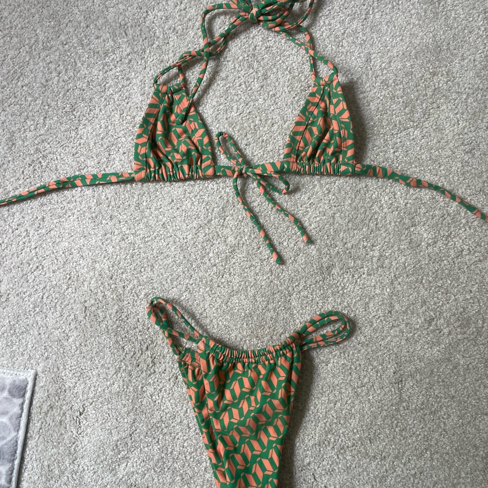 Montce Vibrant Green and Coral Bikini